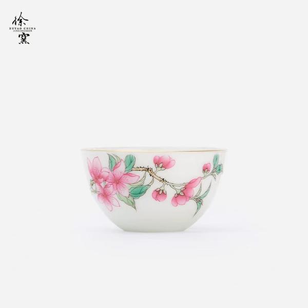 Jingdezhen Famille Rose Peach Blossom Personal Tea Cup